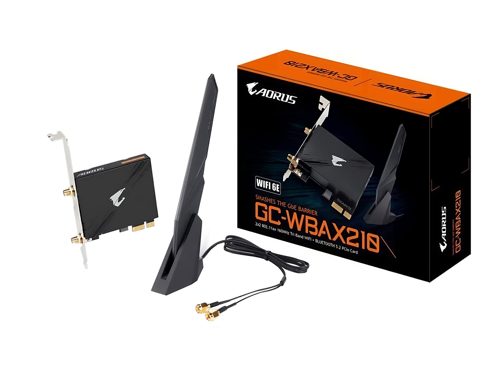Gigabyte WiFi 6E 2x2 802.11ax Tri-Band | WiFi Bluetooth 5.2 | PCIe Wireless Card