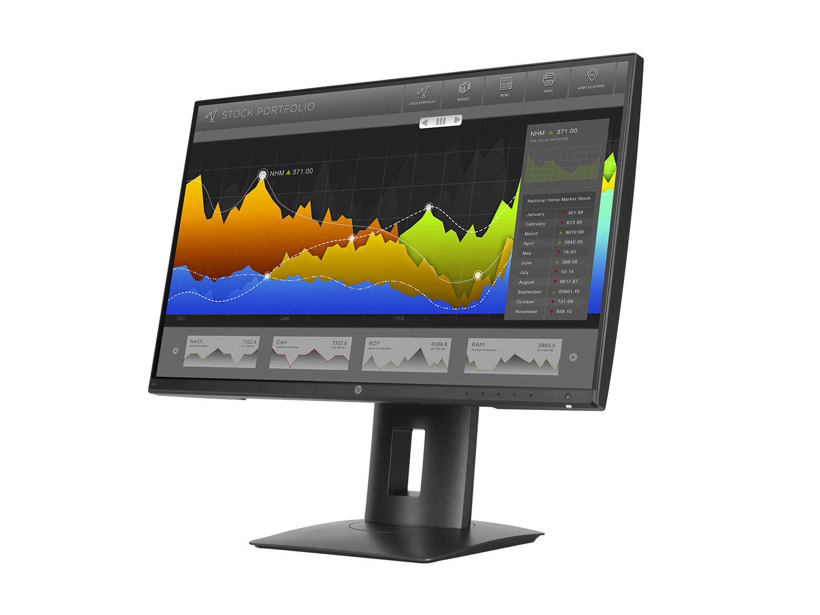 HP Z25n 25" WQHD 2560 x 1440 IPS Display Monitor (K7C01A8#ABA) Monitors.com 