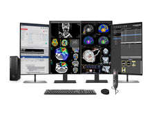 Estação Completa de Radiologia Geral do PACS | Dual LG 27" Color Fusion 8MP 4K | Lenovo ThinkStation P3 Tiny Estação de trabalho | Microfono de Ditado | Monitor de Lista de Trabalho (D27HS713CP3T)