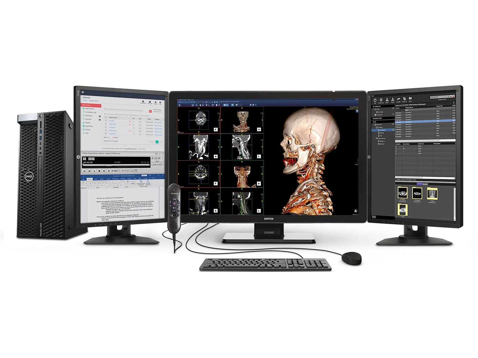 Complete PACS General Radiology Station | Barco 6MP Color LED Display | HP Workstation | Dictation Mic | Worklist Monitor (65305820R)