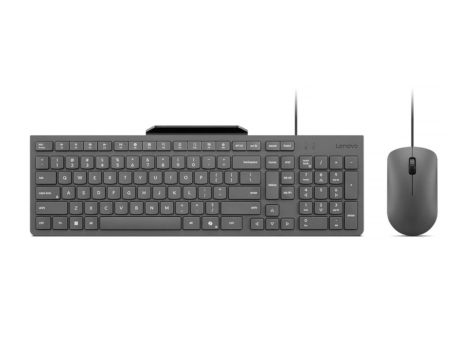 Lenovo Wired Mouse and Keyboard with Phone Holder | 310 Combo - US English (GX31R09775)