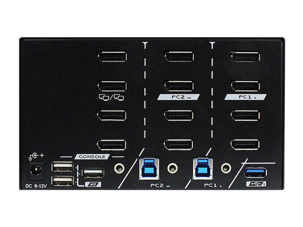 Monitors.com 2 stations de travail, commutateur KVM EDID DisplayPort 8K à quatre moniteurs (MEDKVM-8142)