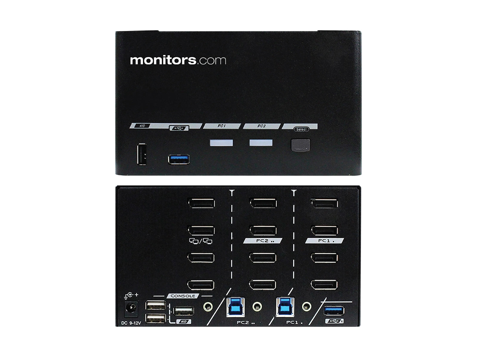 Monitors.com 8K Quad-Monitor. Zwei Workstations, EDID-Passthrough-KVM-Switch (MEDKVM-8142)