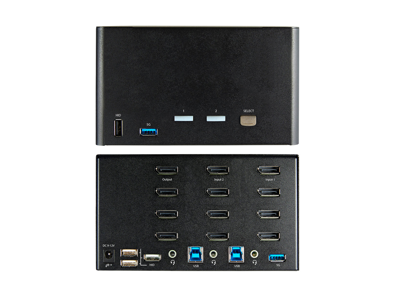 Quad Monitor DisplayPort KVM Switch  4K 60Hz - 2 Port USB 3.0 & 4x USB 2.0 HID Ports, Audio