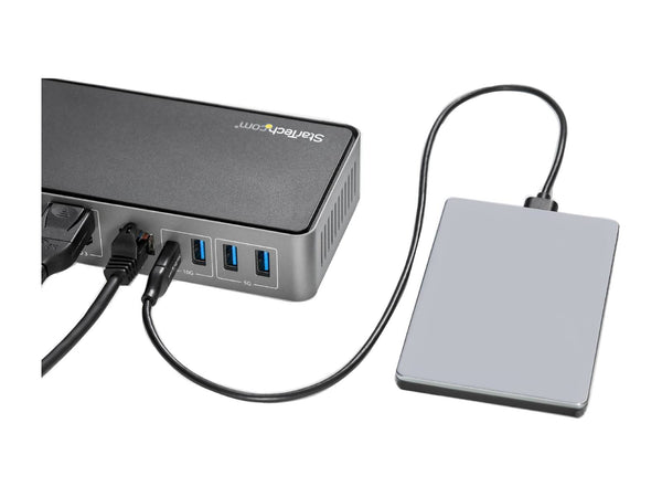 StarTech.com Thunderbolt USB-C USB-A Hybrid Universal Triple Monitor Docking Station, 4K DisplayPort & HDMI for Laptops (DK31C3HDPD)