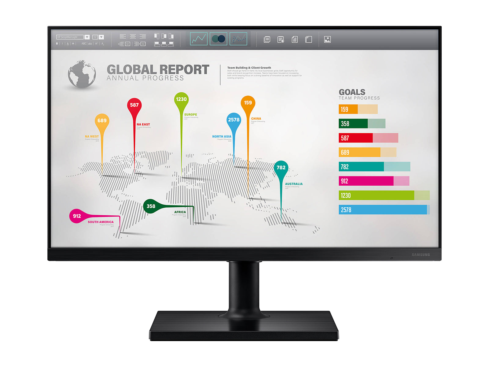 Samsung Business Class FT45 Full HD 22" Farb-LED-Display-Monitor (F22T452FQN) Monitors.com