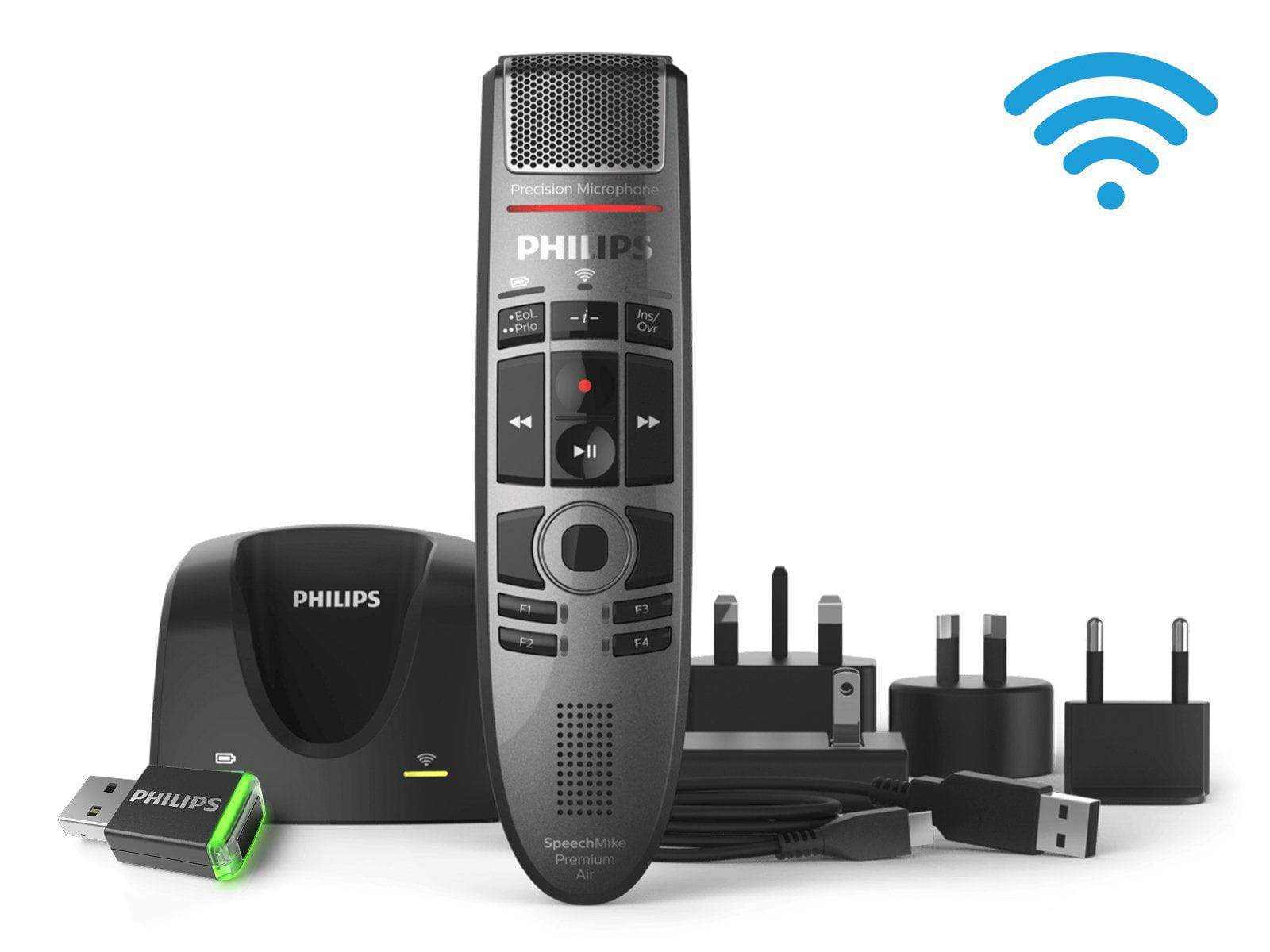 Philips SpeechMike Premium Air draadloze dicteermicrofoon met drukknop (SMP4000)