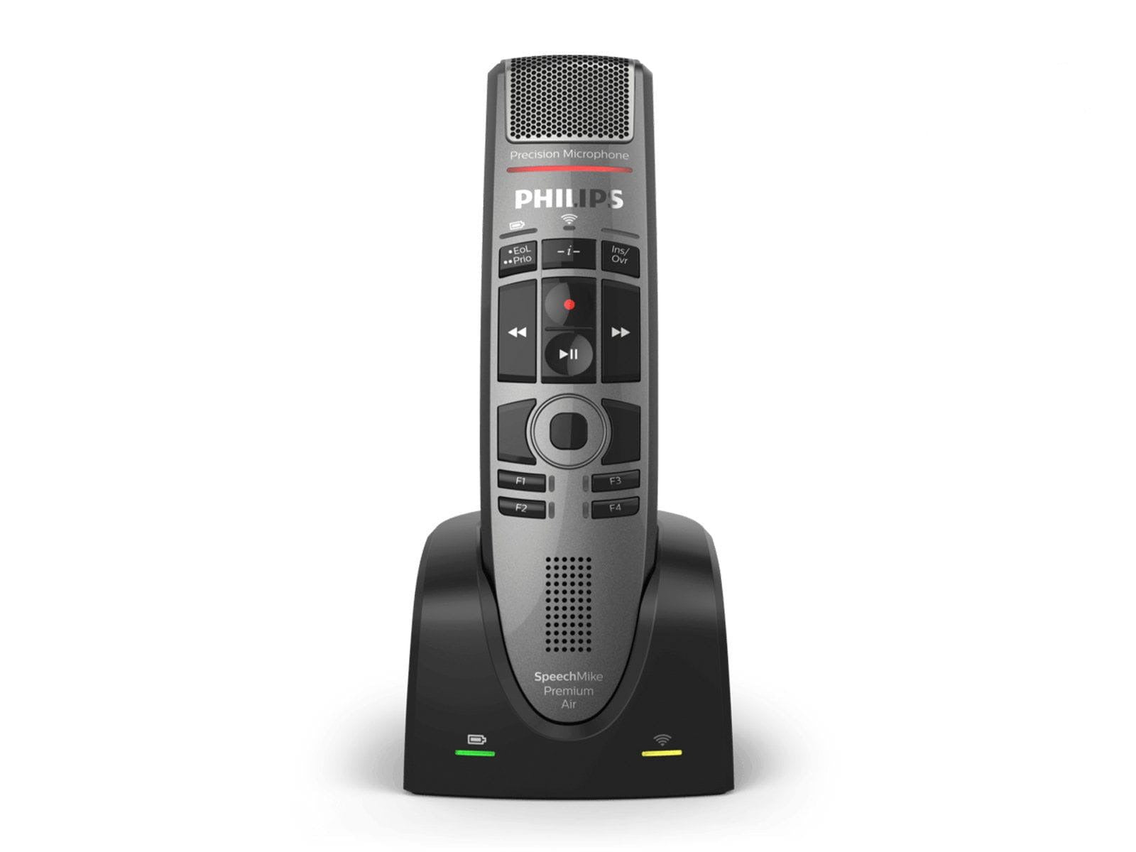 Philips SpeechMike Premium Air Micrófono de dictado inalámbrico con botón pulsador (SMP4000) Monitors.com