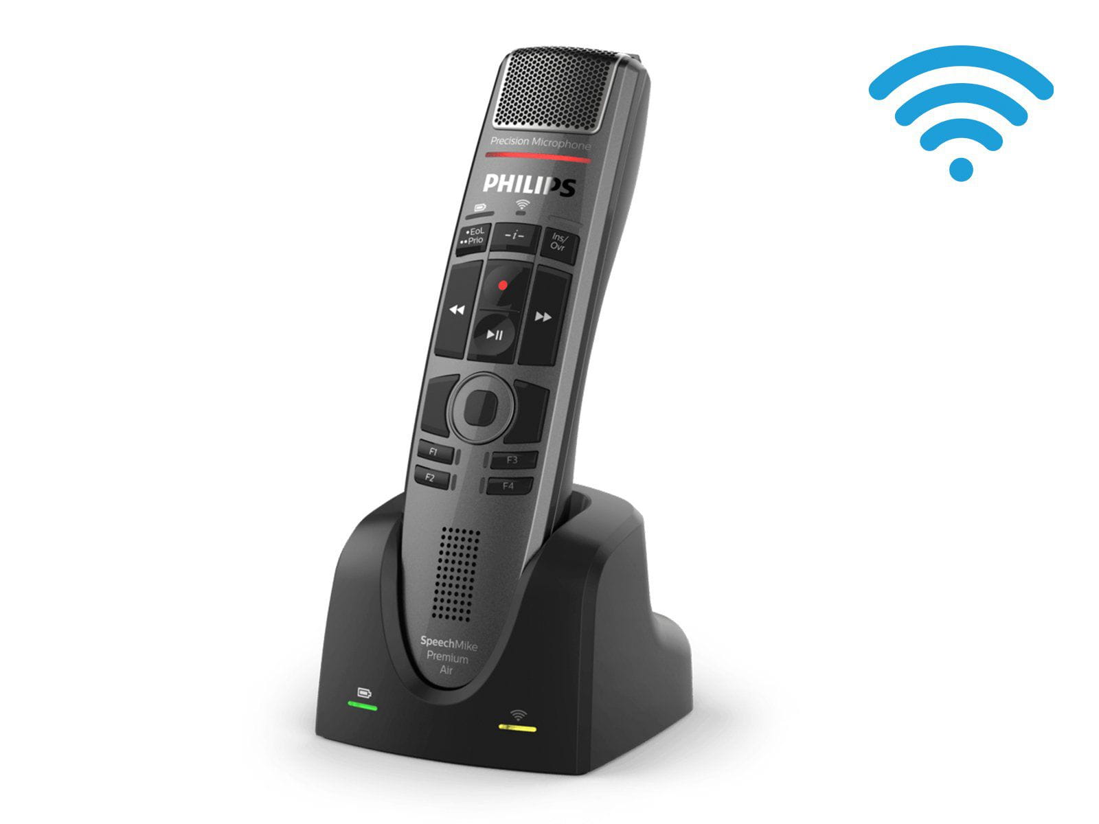 Philips SpeechMike Premium Air Kabelloses Drucktasten-Diktiermikrofon (SMP4000) Monitors.com